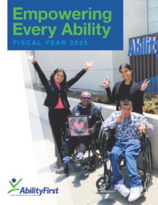 Empowering Every Ability Fiscal Year 2023 annual report with a photo of participants